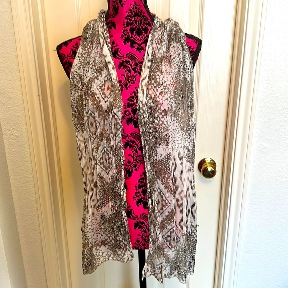 IDentity by Magid Beige Patterned Scarf